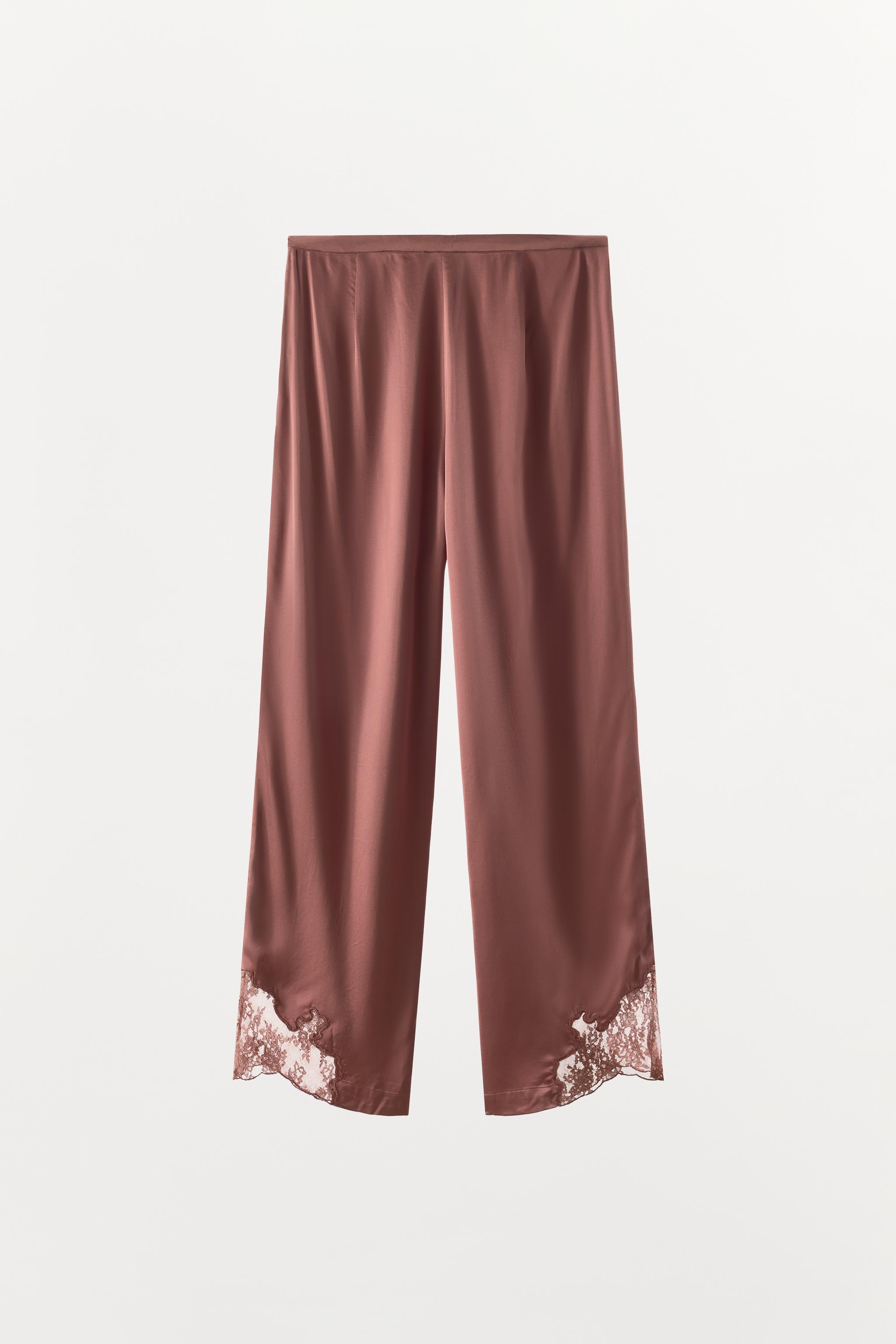SATIN LACE PAJAMA TROUSERS